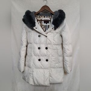 Amashi Down Puffer Coat With Rabbit Fur Hood Size L